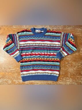 Vintage 90s Florence Tricot 3D Knit Sweater Size XL Mens